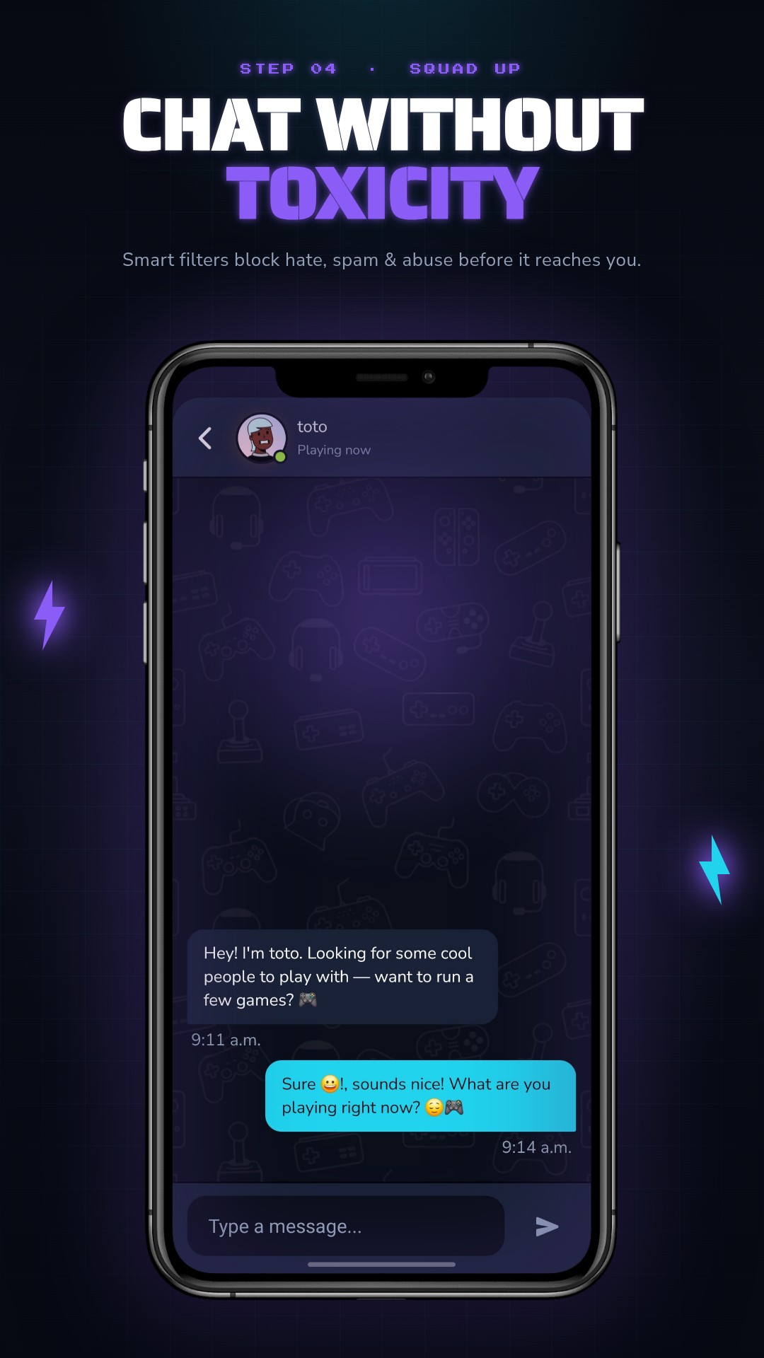 Chat without toxicity — in-app messaging