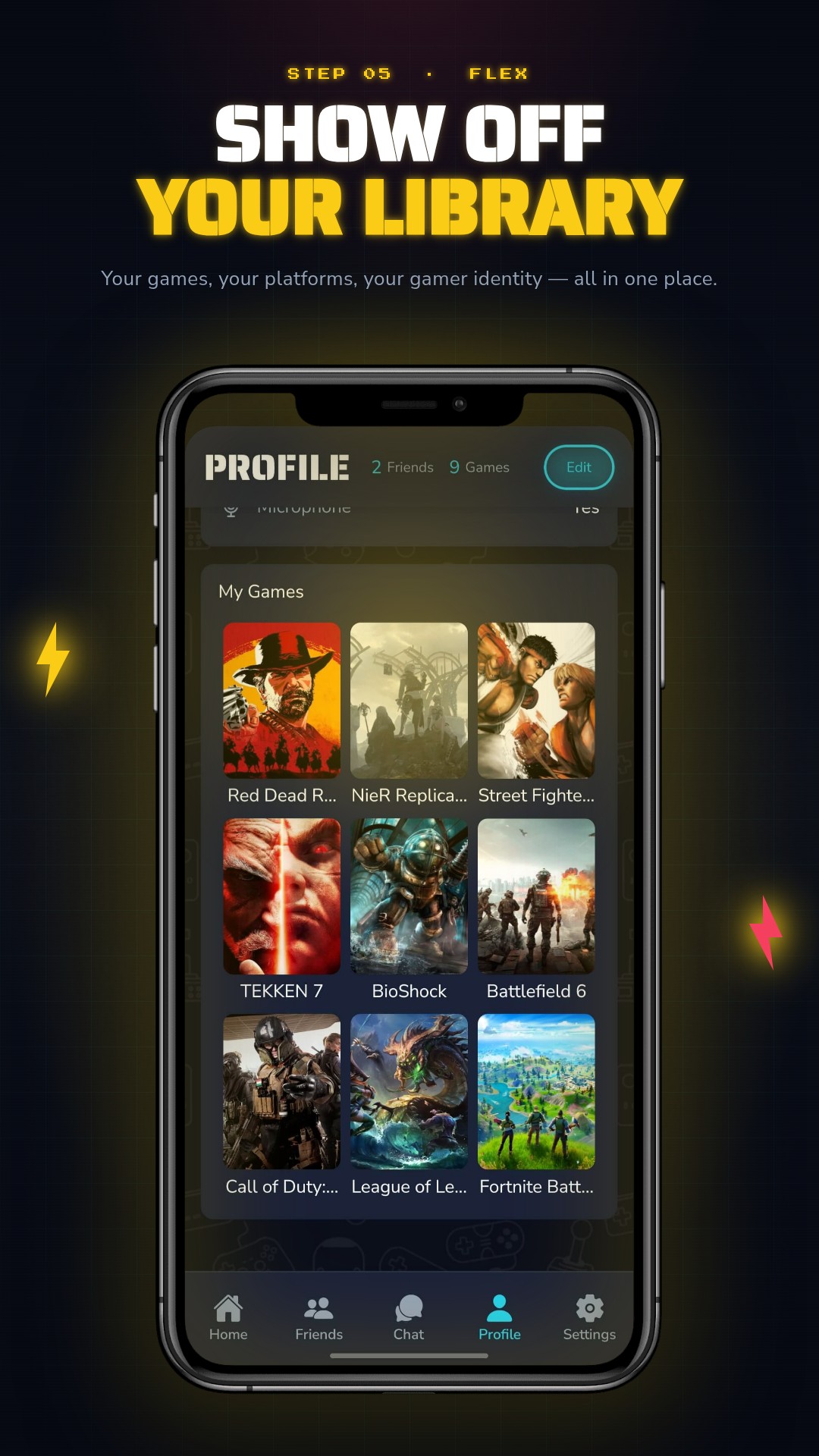 Show off your library — game profile